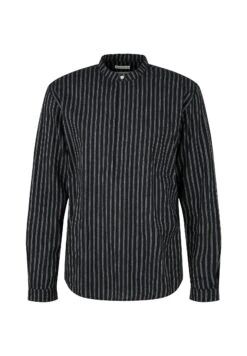 TOM TAILOR Denim Mit Stehkragen - Overhemd - Black Stripe -Modieuze Mannen 01a8f36260074df39958cae562f6a196