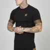 SikSilk Elastic Cuffed- T-Shirt Print - Black