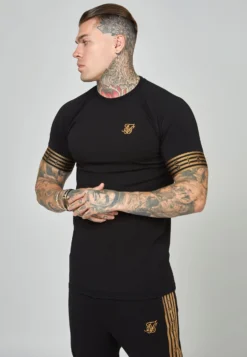 SikSilk Elastic Cuffed- T-Shirt Print - Black