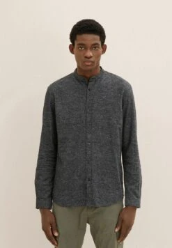 TOM TAILOR Denim Overhemd - Black/Off White Structure