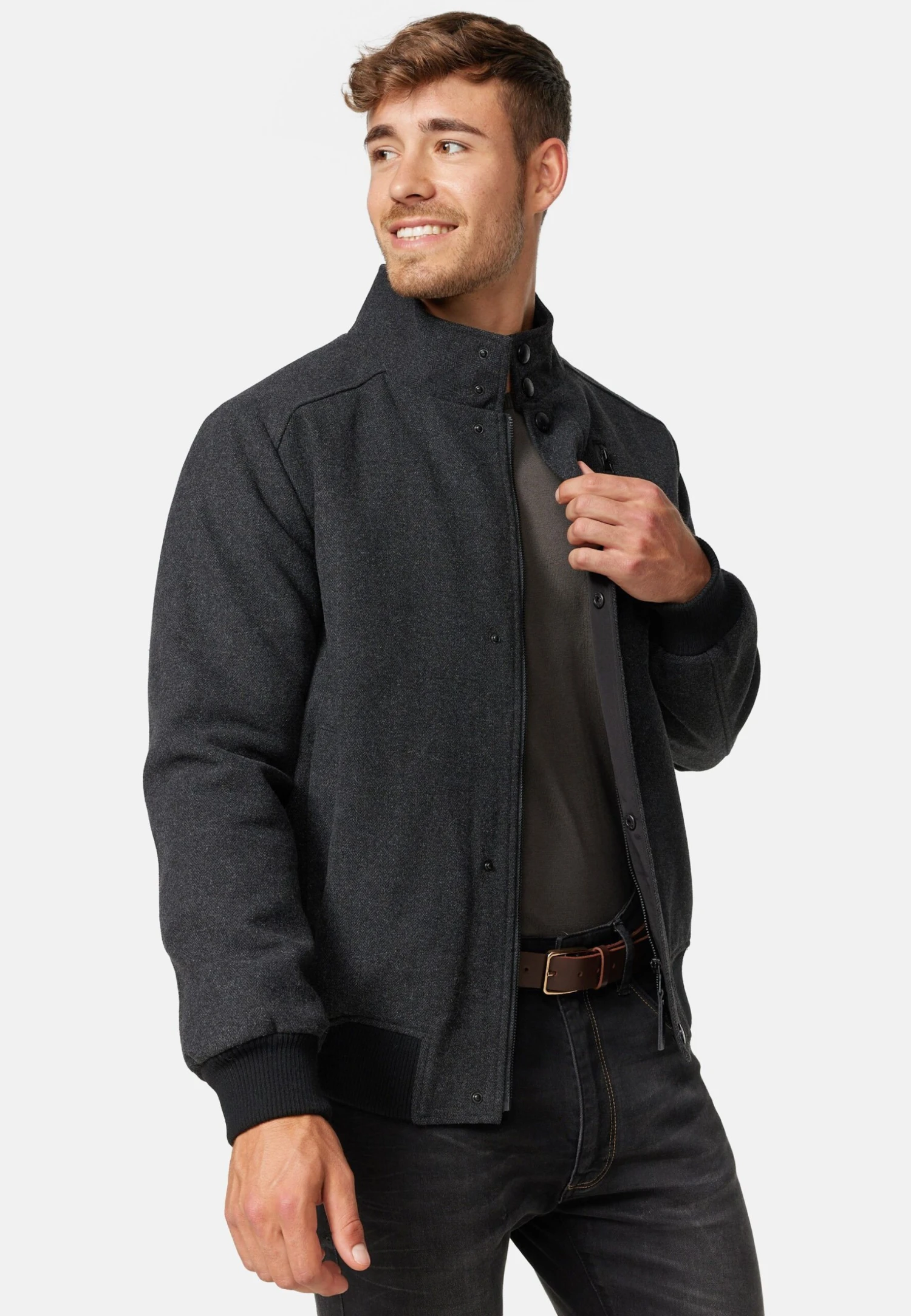 Indicode Jeans Bob - Jas - Mini Herringbone Black 4 Indicode Jeans Bob - Jas - Mini Herringbone Black - Afbeelding 4