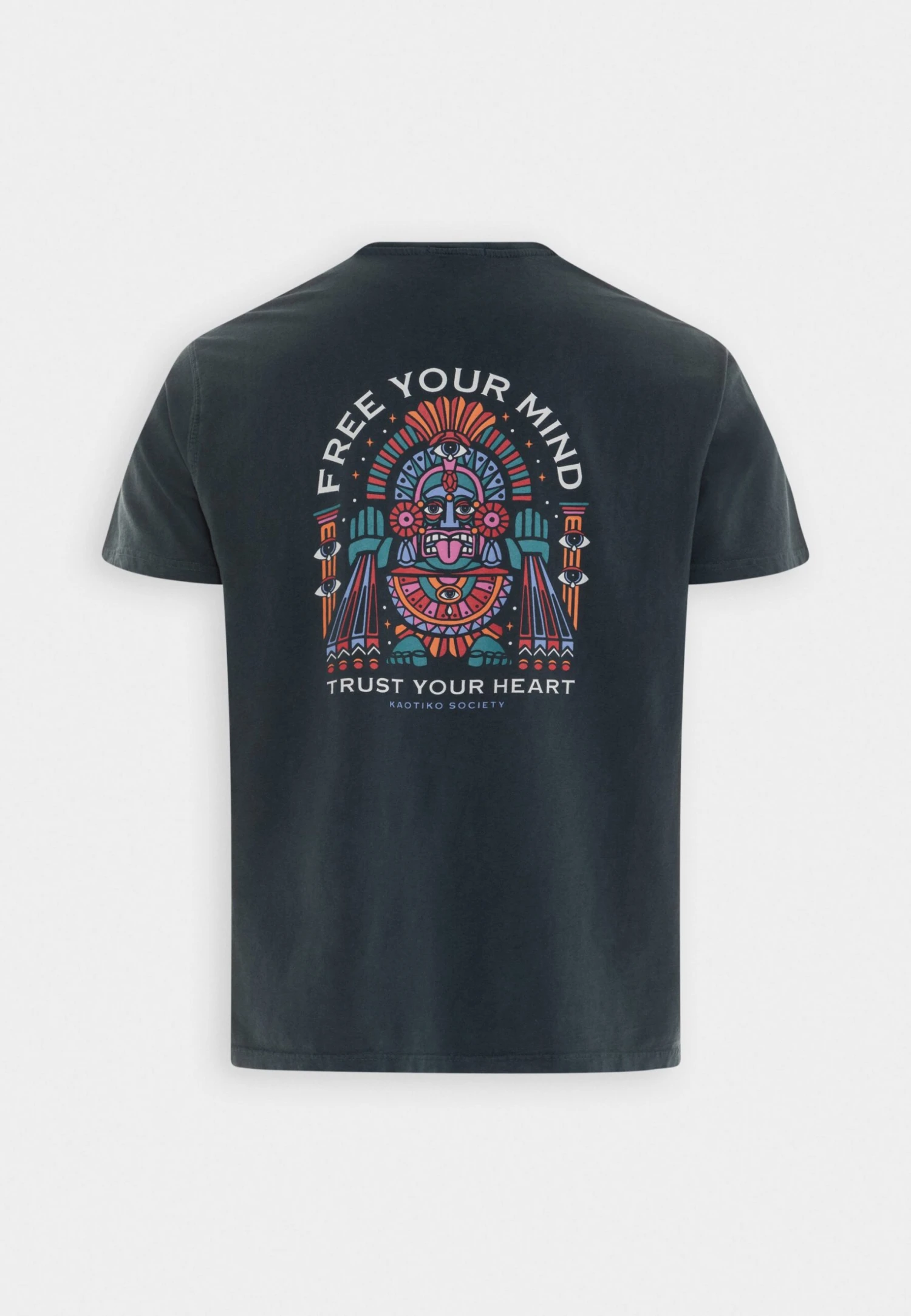 Kaotiko Washed Free Your Mind Unisex - T-Shirt Print - Navy 6 Kaotiko Washed Free Your Mind Unisex - T-Shirt Print - Navy - Afbeelding 6