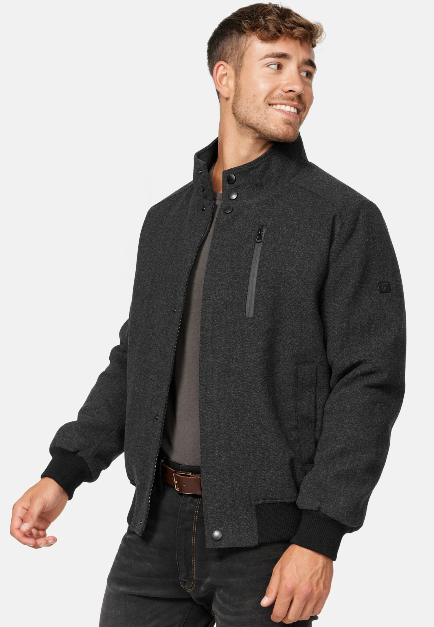 Indicode Jeans Bob - Jas - Mini Herringbone Black 3 Indicode Jeans Bob - Jas - Mini Herringbone Black - Afbeelding 3