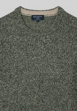 Hackett London Lw Mouline Crew - Trui - Green Taupe -Modieuze Mannen 7e8b2d2420044ca98af2f6d9cf952c48