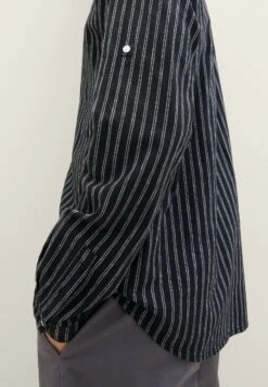 TOM TAILOR Denim Mit Stehkragen - Overhemd - Black Stripe -Modieuze Mannen 83b9b1615edd4a46bc6fb0125e645946