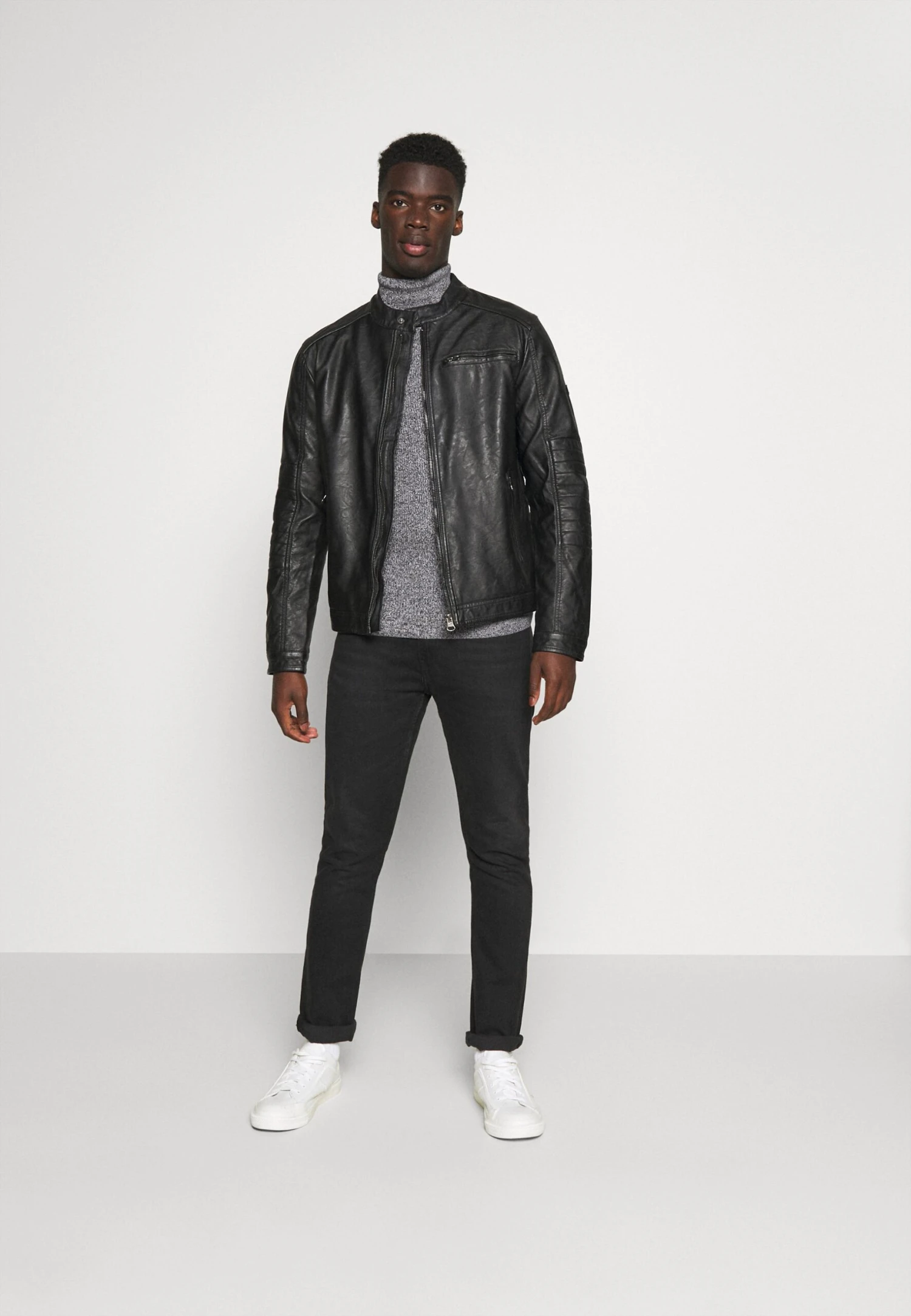 Pier One Muscle Fit Turtle - Trui - Mottled Grey 2 Pier One Muscle Fit Turtle - Trui - Mottled Grey - Afbeelding 2