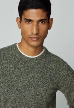 Hackett London Lw Mouline Crew - Trui - Green Taupe -Modieuze Mannen 9e07941b645c48e786c6888cfdd2f4a6