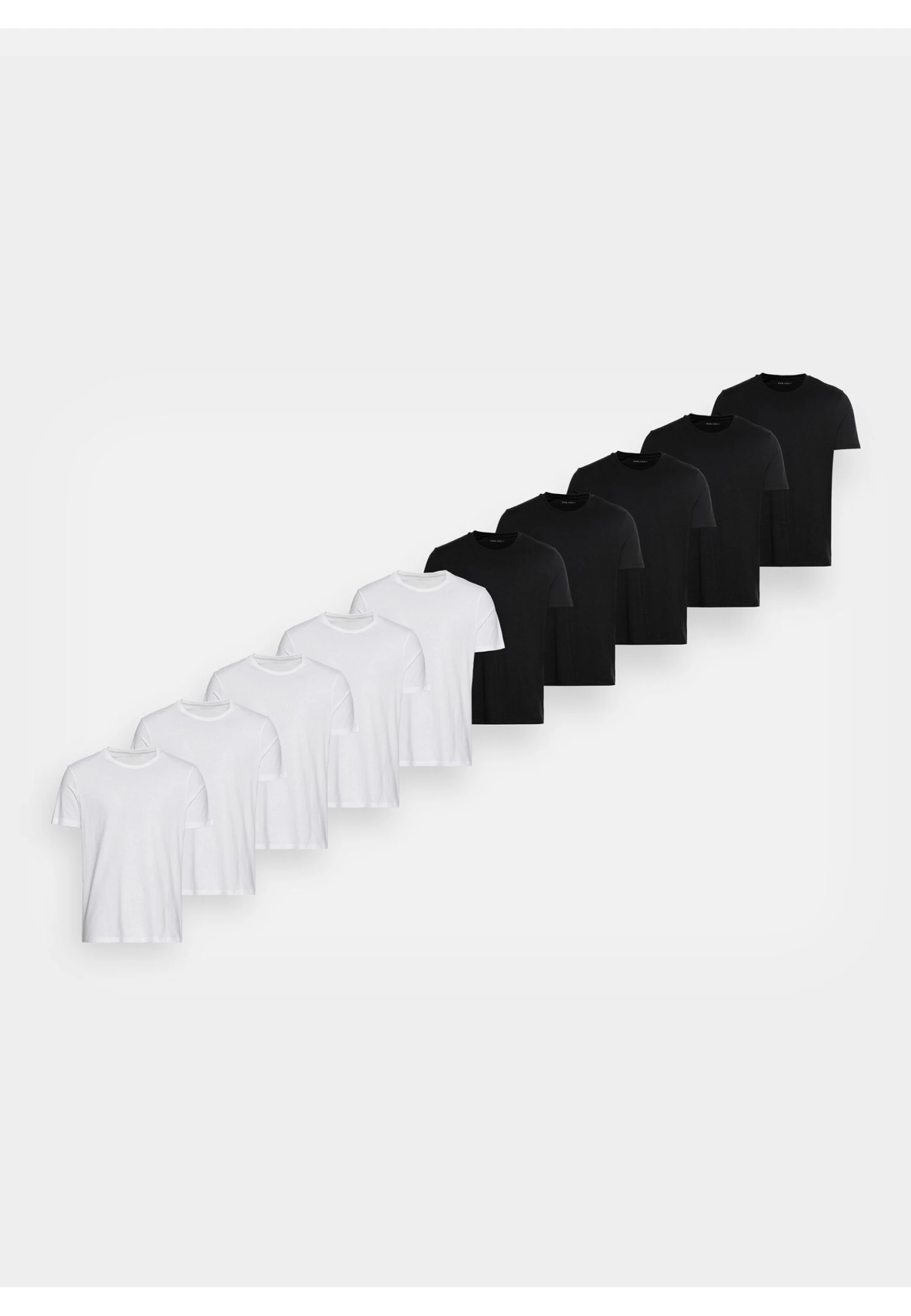 Pier One 10 Pack - T-Shirt Basic - White/Black 5 Pier One 10 Pack - T-Shirt Basic - White/Black - Afbeelding 5