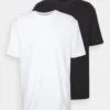 YOURTURN 2 Pack Unisex - T-Shirt Basic - Black/White